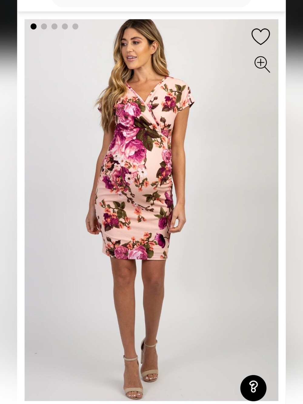 PinkBlush Pink Floral Maternity Midi Dress